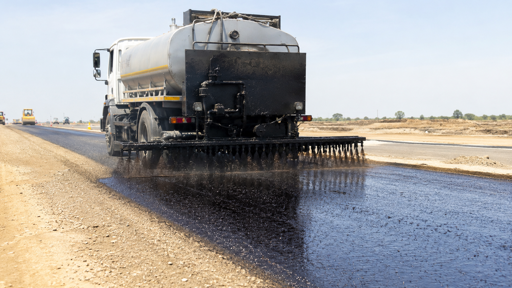 prime coat road construction bitumen spraying granular base preparation asphalt India